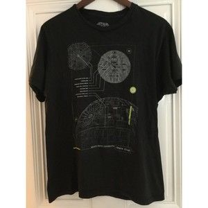 Star Wars Rogue One Death Star Black Graphic Short Sleeve T shirt Size M Medium